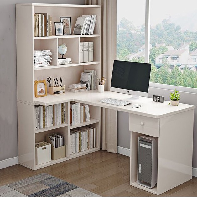 멀티수납 게이밍 컴퓨터 사무용책상 파티션 책꽂이 일체형 학생 공부 책상, 화이트(A) 201,000원