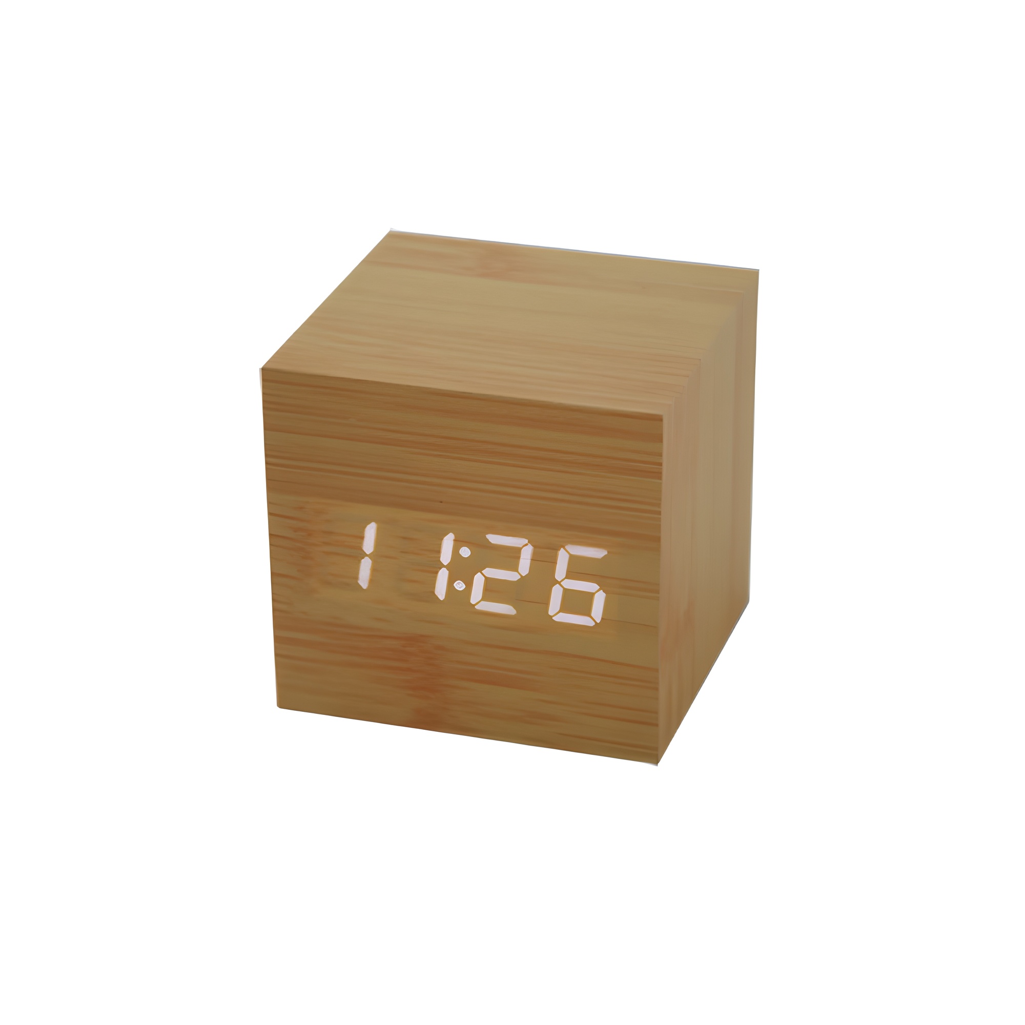잇츠온 LED 디지털 무소음 탁상시계, 우드 7,900원
