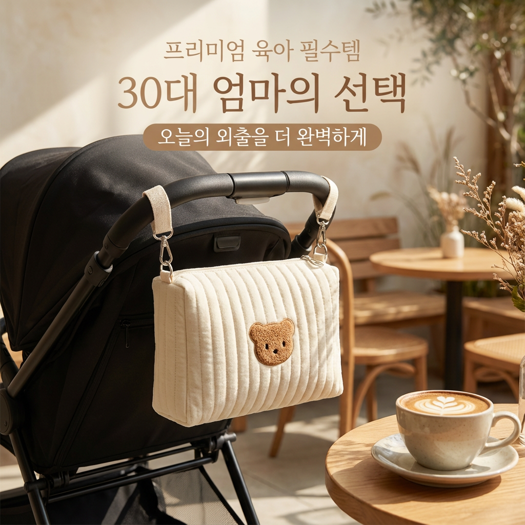 다잇대 맘스핏 올인원 유모차 파우치백, 화이트, 1개 17,100원