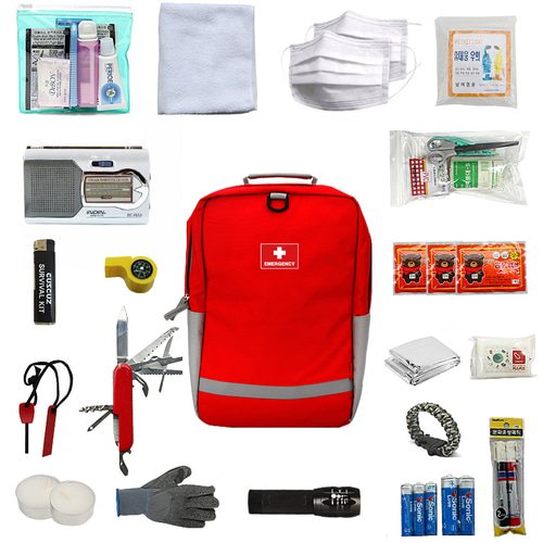 재난대비 생존배낭+20종 구성품 포함 세트 / 생존배낭풀세트 생존키트 재난가방세트 재난가방4인 재난대비용품생존배낭키트 군용재난가방생존키트 재난대비용품 등산가방 수급에따라 가방바뀜 71,000원