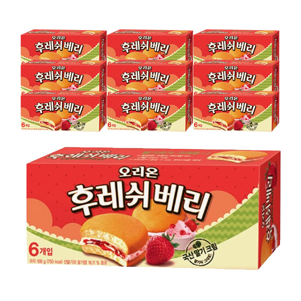 오리온 딸기 후레쉬베리, 168g, 9개 10,120원
