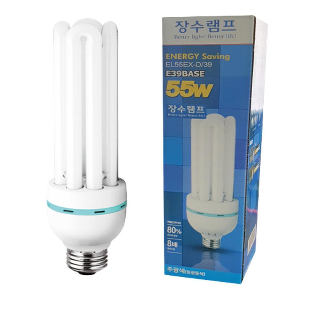 장수램프55W E39 주광색 삼파장전구 대소켓용 12,930원