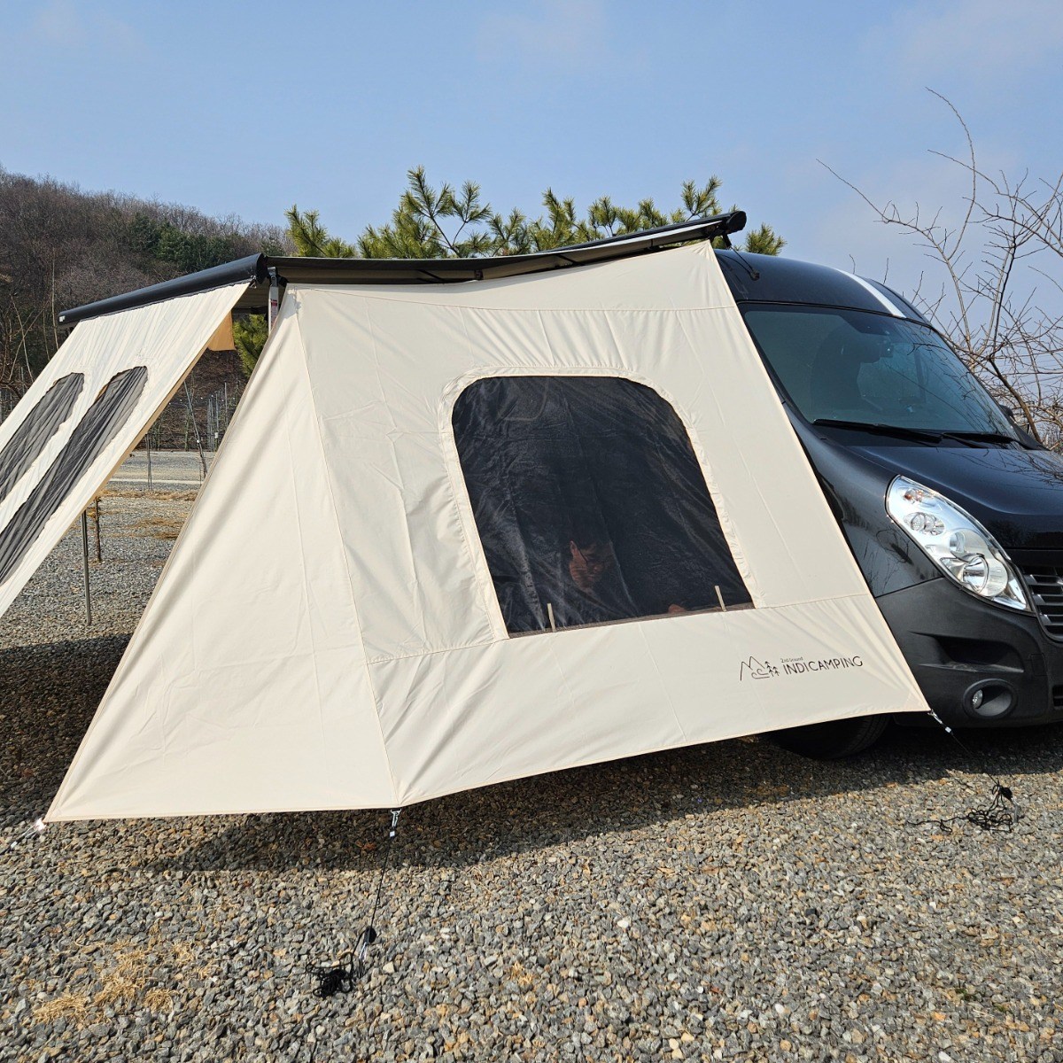 인디캠핑 캠핑카 카라반 어닝 사이드월 2장 한세트 250,000원