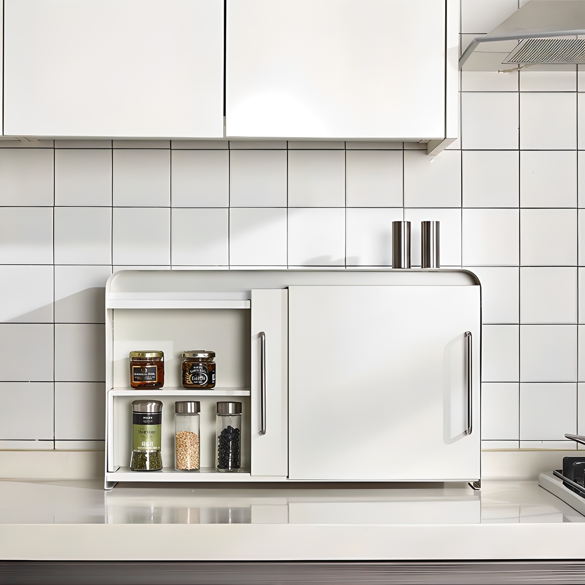 나인홈 화이트 슬림 수납장 철제 슬라이드 틈새 수납 부엌 식탁 양념통 조미료 선반 정리함 S 56,770원