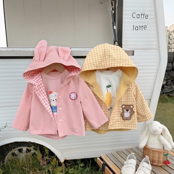 [KC인증 당일출고]베스더스 키즈 유아동 여아 남아 리버시블 체크 귀달이 봄 간절기 바람막이 자켓 32,800원