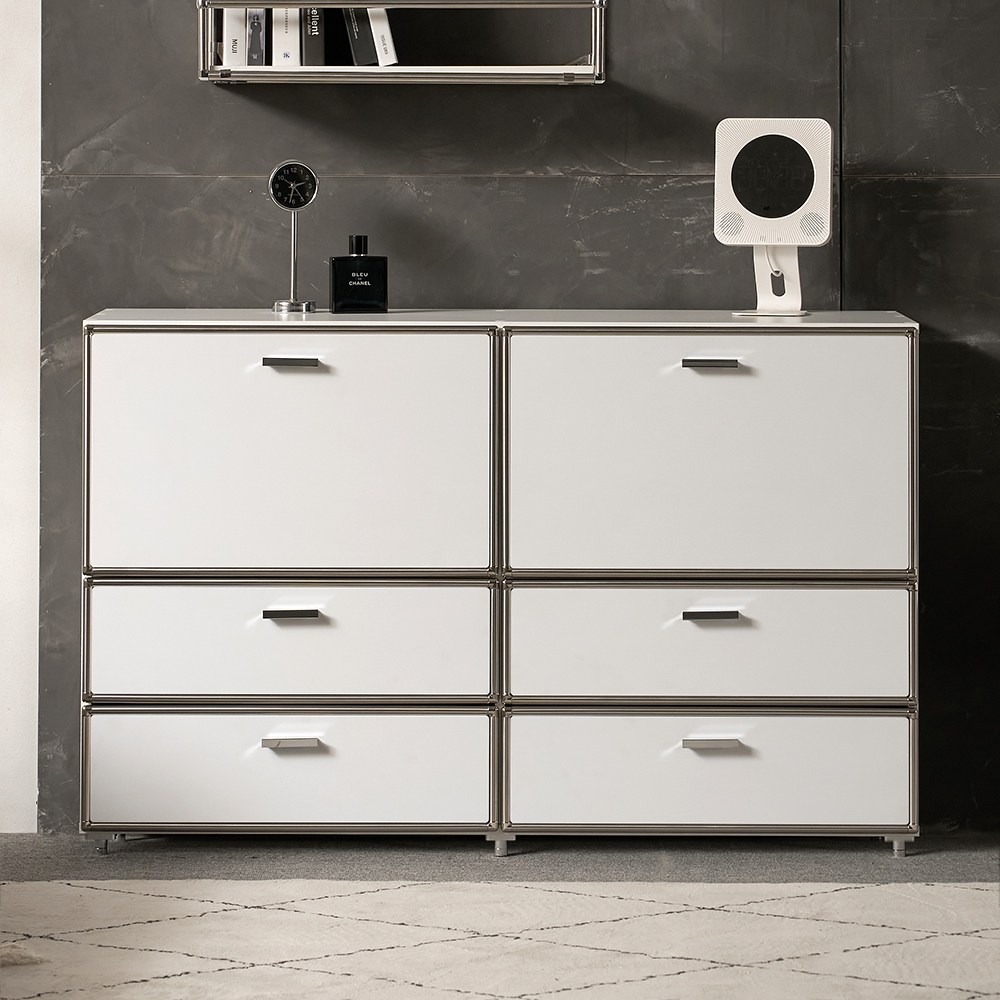 아르엔 미드센추리 플랩도어 와이드 수납장 2단 다용도 서랍장 침실 협탁 거실 모듈가구 279,000원