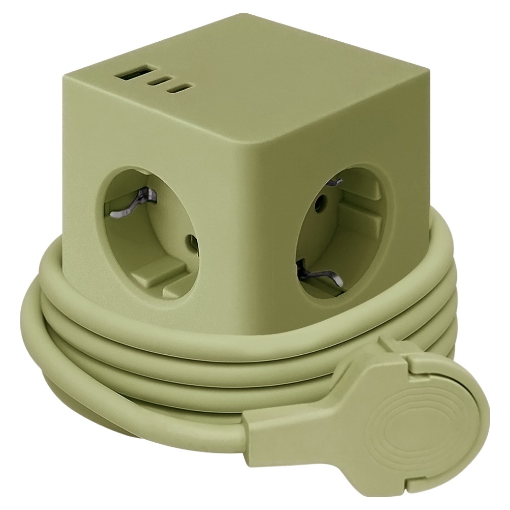 원스탑 제로갭 납작 큐브 고용량 USB C 고속충전 멀티탭 4000W, 1개, 올리브그린, 1.8m 29,400원