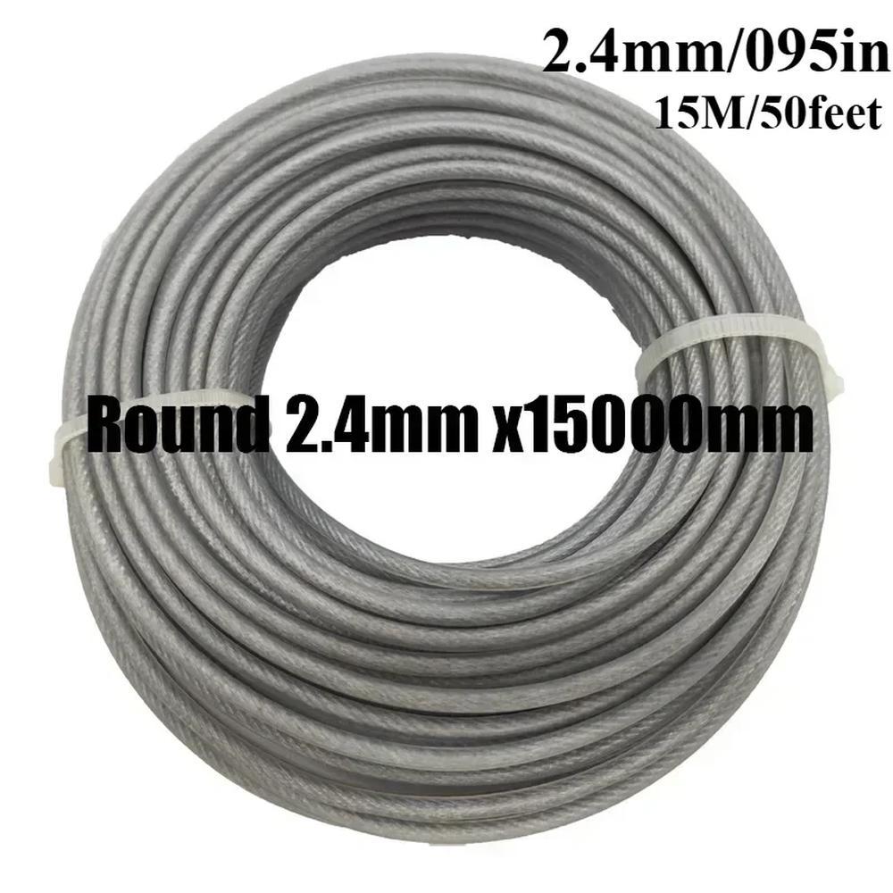 예초기날 트리머 스틸 나일론 와이어 로프 코드 라인 스트리머 브러시 커터 긴 라운드 롤 잔디 교체 약 15m 20mm 24mm 27mm 30mm 예초기 나이론줄 울타리 12,150원