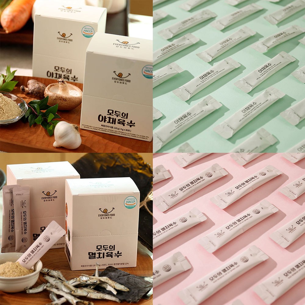 모두의 야채육수 2개 + 멸치육수 2개 코인 고체 분말 가루 동전 육수, 4개, 120g 49,800원