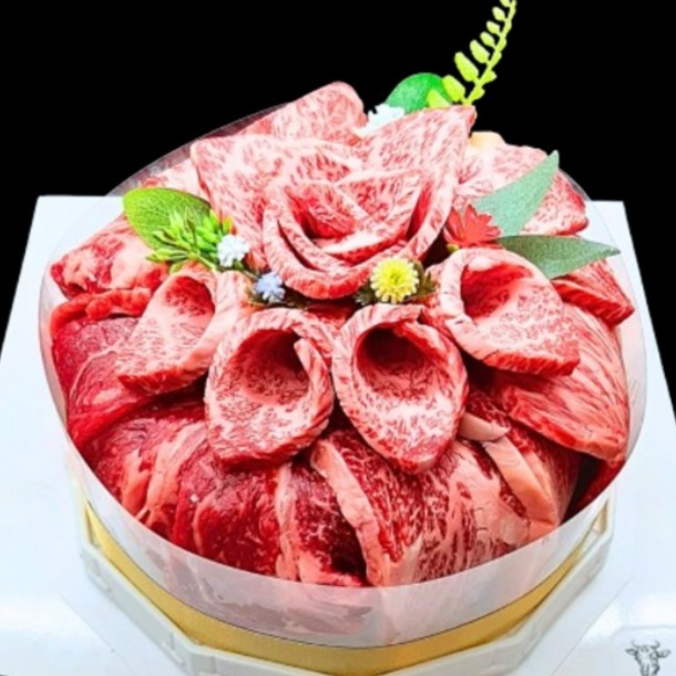 베이직 상자] 1++등급 한우케잌 800g 소고기 모듬구이 선물용 고기케이크 [토퍼+하트초+베이직 상자포장] 163,300원