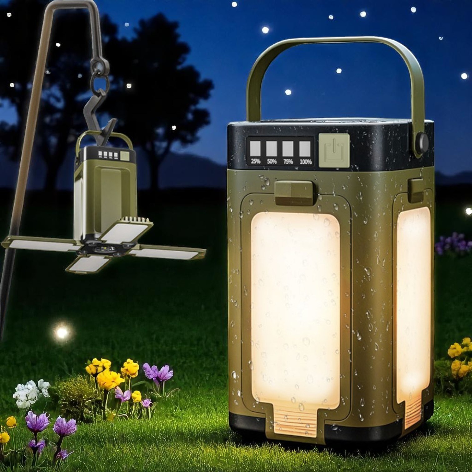 펼쳐빛쏴! 애니윙 태양광충전 캠핑 랜턴 조명 4패널 접이식 램프 21,800원