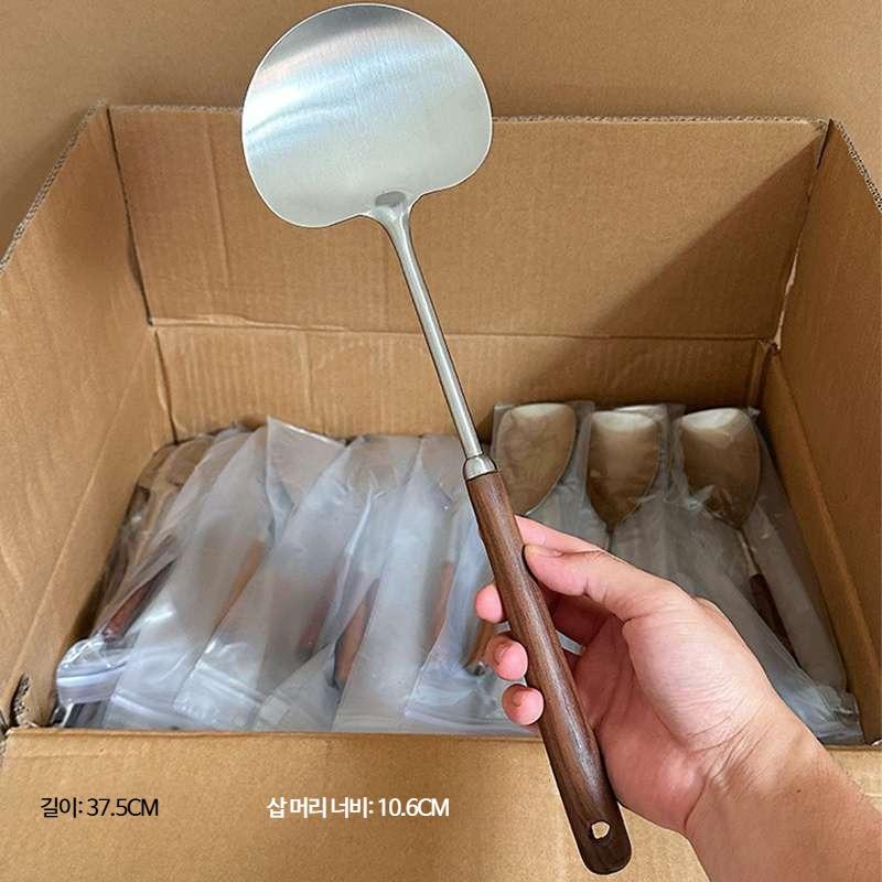 주방도구 실용적 스테인리스 뒤집개, 1세트, 304스텐 월넛손잡이 버섯모양주걱 37.5cm 22,600원