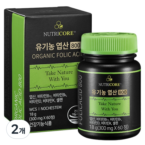 뉴트리코어 유기농 엽산 800 18g 91,000원