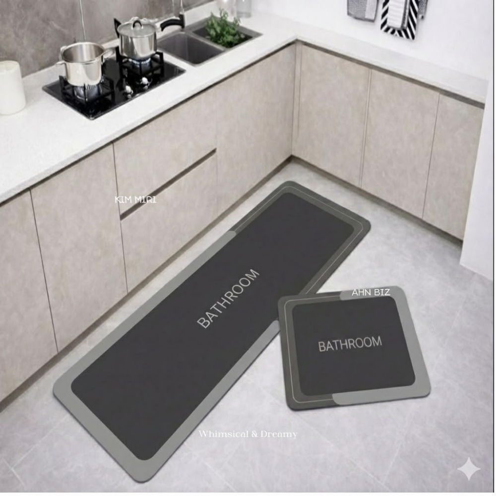 세븐버핏 2종세트 빨아쓰는 도톰한 쿠숀 규조토 주방 발매트, 2p, 그레이 13,300원