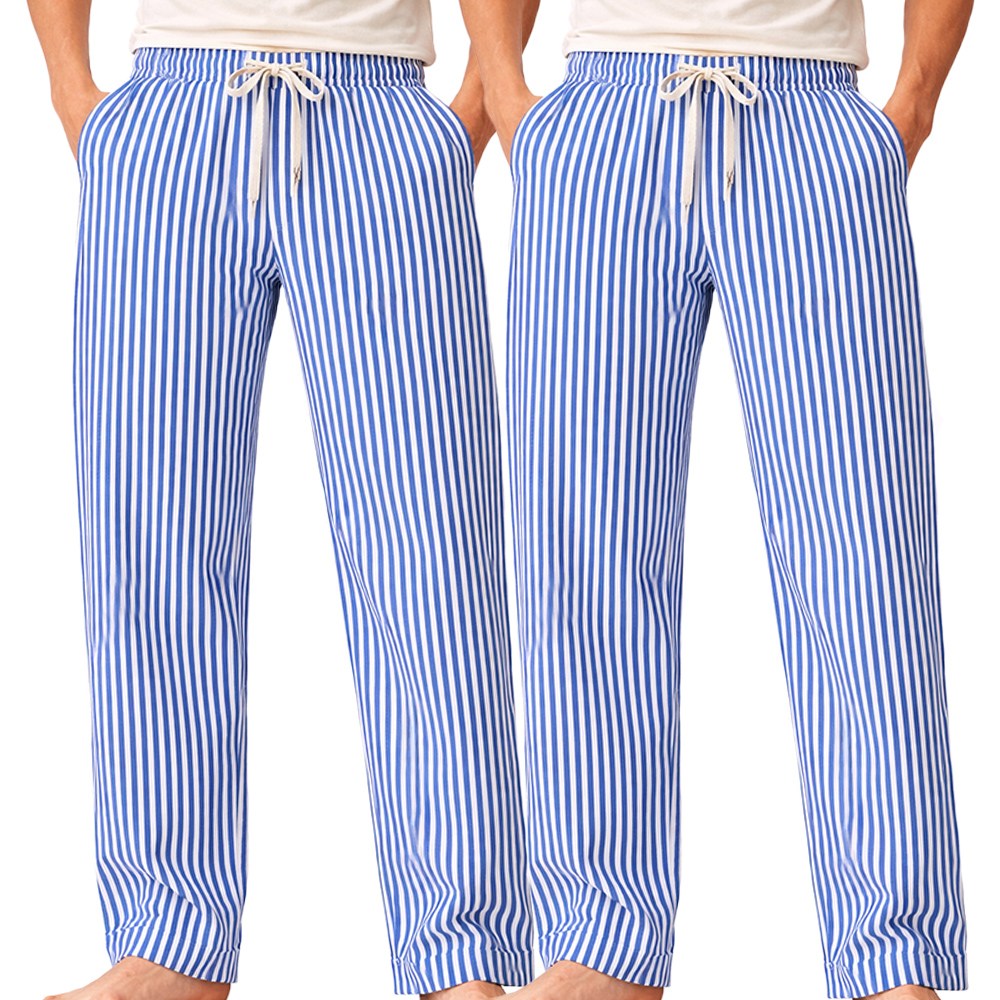 1+1 엘에이스 남성용 까실한 실내복 9부 주머니 스트라이프 바지 2매입 16,900원