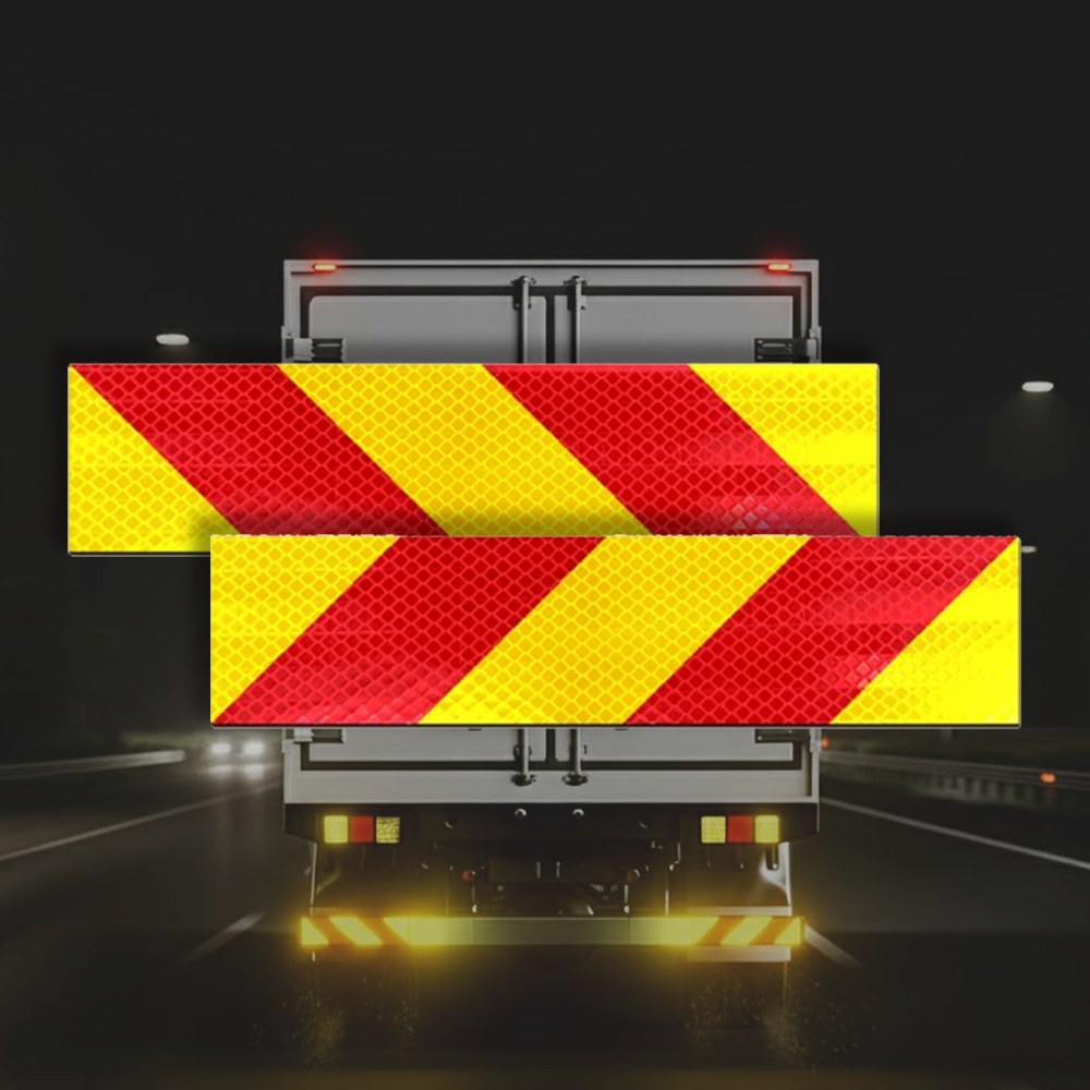 긱베어 화물차 안전 반사 스티커 60x14 cm 대형 트럭 후부 고휘도 반사판 스티커, 4세트, 혼합 31,900원