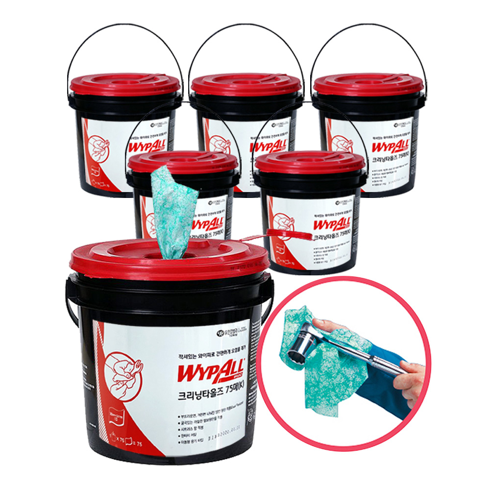 42703 와이프올 크리닝타올즈 75매 6버켓 한박스 다목적 청소포 140,000원