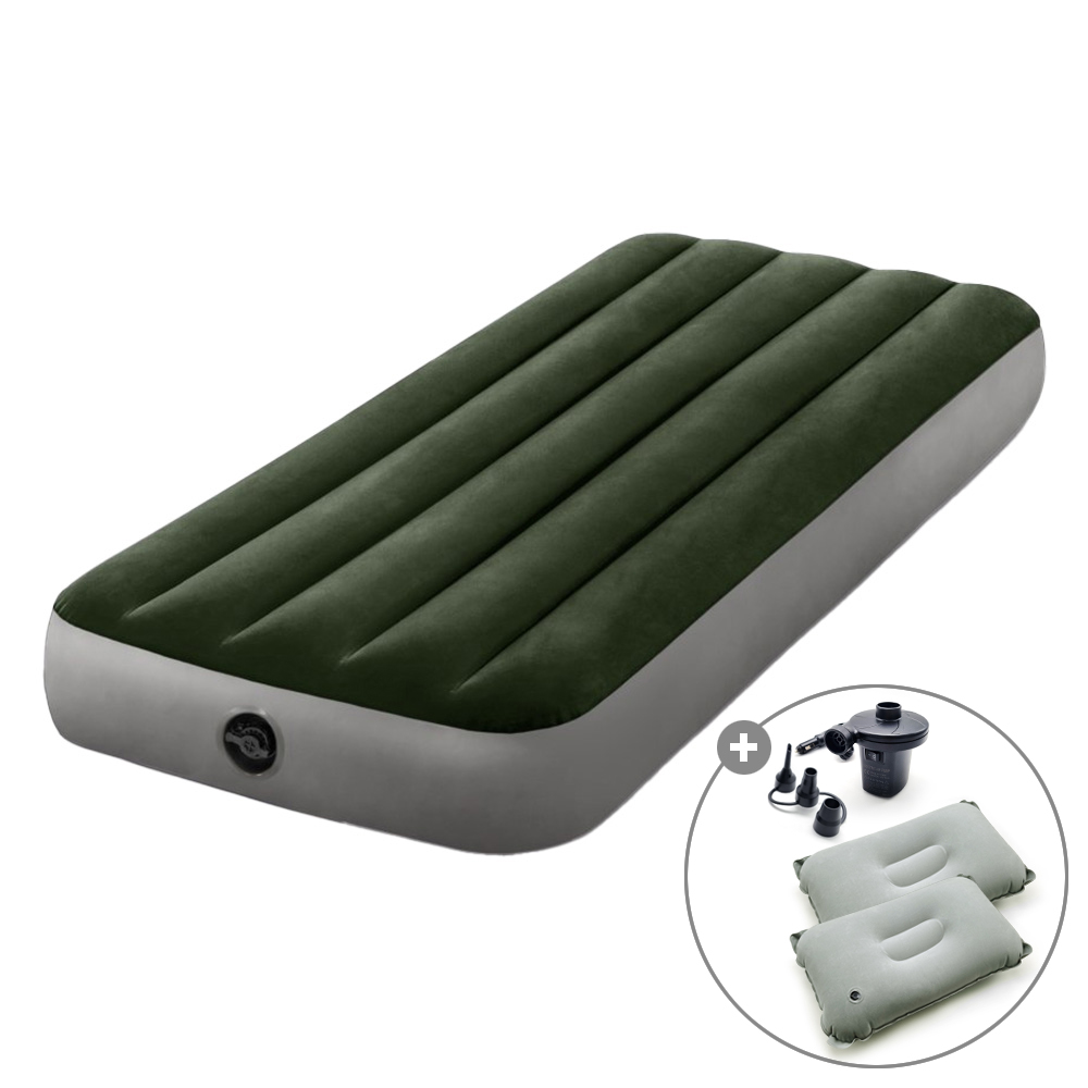 캠프빌리지 차박 캠핑 두께 25cm 듀라빔 2세대 에어매트 + 펌프 + 에어베개 2개 세트, 다크그린 30,900원