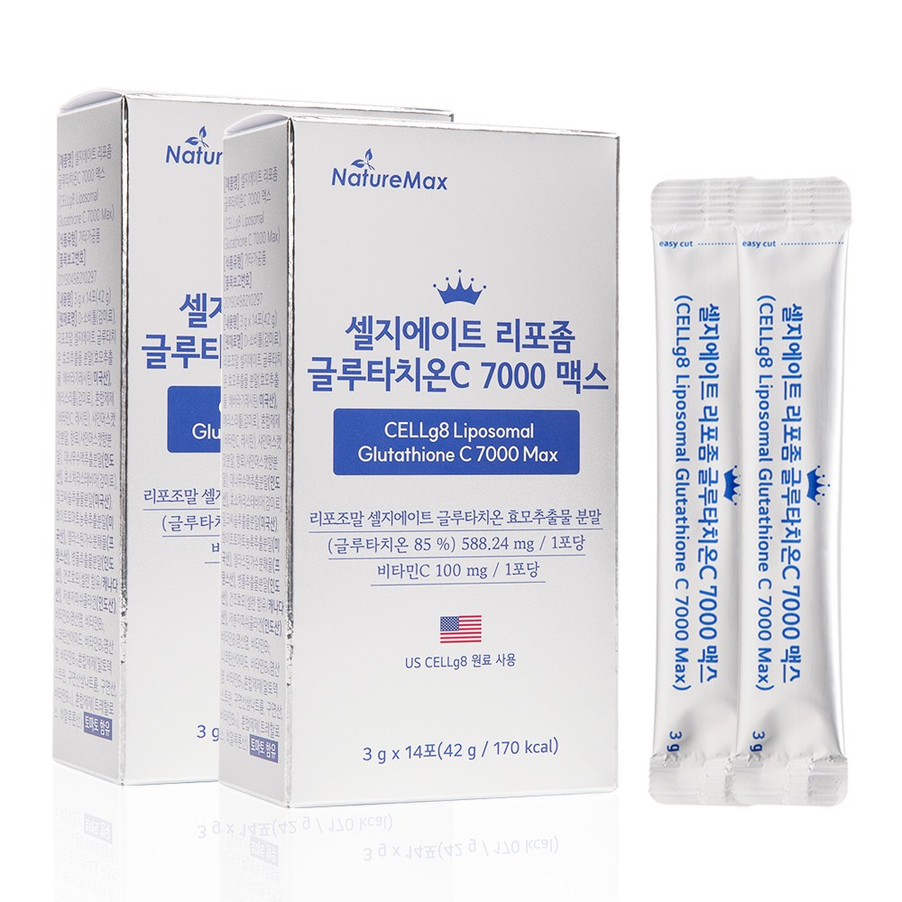 셀지에이트 리포좀 글루타치온C 7000 맥스 분말형 (1포당 순수 리포좀 글루타치온 500mg, 비타민C 100mg), 2박스, 42g 35,000원