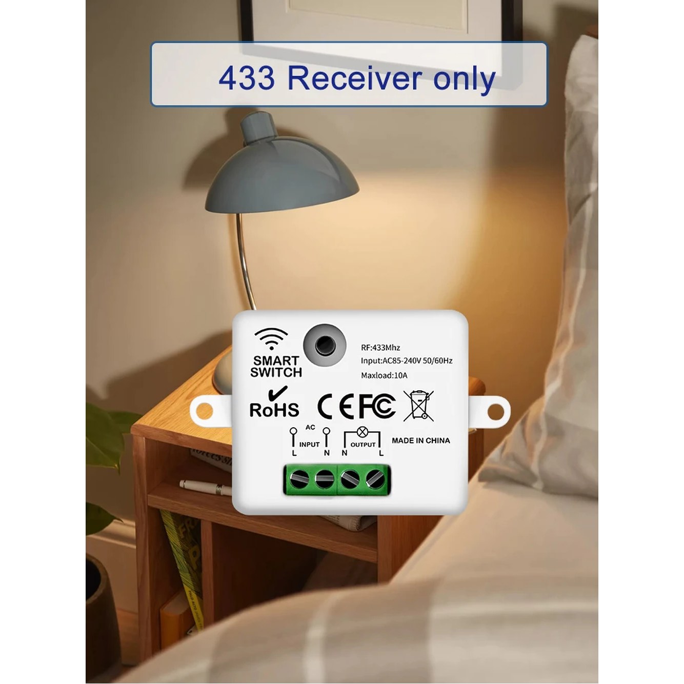 220V 110V 10A 릴레이 수신기 미니 원형 버튼 벽면 패널 스위치 RF 43 Hz 무선 리모컨 조명 LED 램프용 9,200원