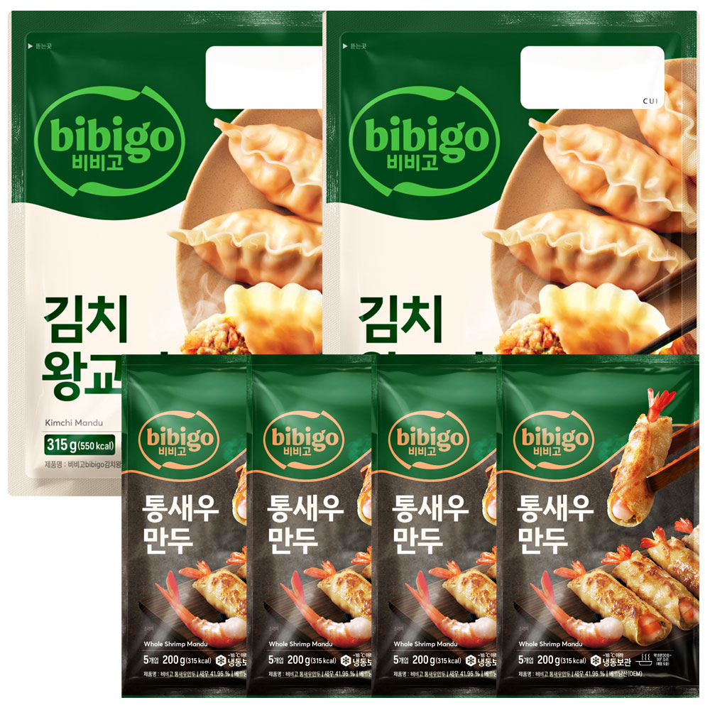 비비고만두(통새우만두 200g 4+김치왕교자 315g 2) 40,500원
