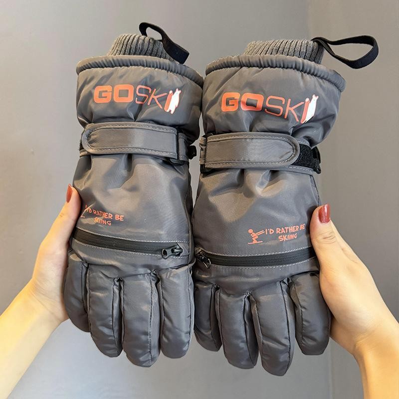 고급형 스키 장갑 방한 방풍 오토바이 장갑 발열 아웃도어 장갑 두꺼운 내피 글러브, 그레이(남), 1개 22,800원