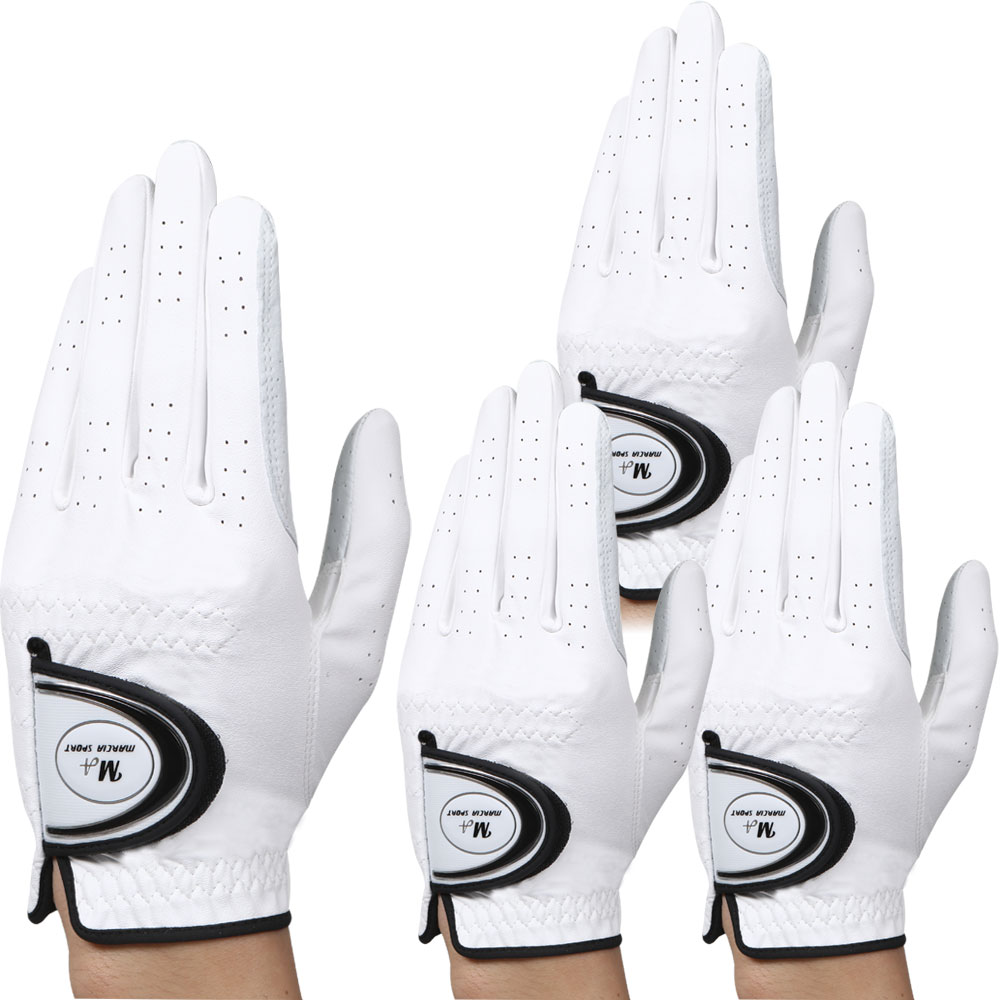 마르시아 남성용 반양피 골프장갑 왼손착용 4장 21~26호, 화이트, 4개 13,200원