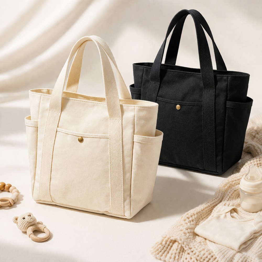 라이프픽 프리미엄 멀티 수납 기저귀 가방 가벼운 숄더 백, 크림 아이보리 16,500원