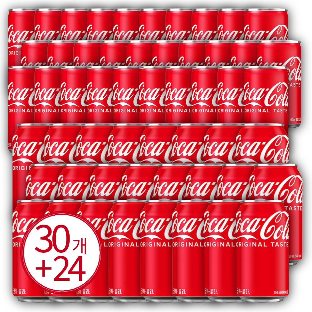 코카콜라 190ml 30캔 + 코카콜라 350ml 24캔 48,400원