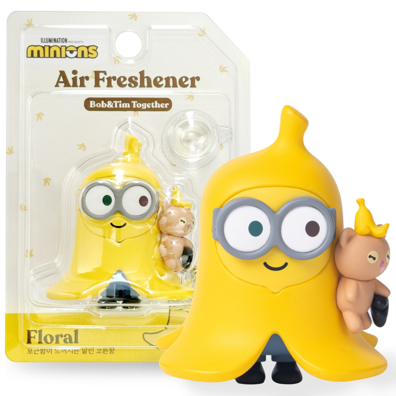 유니버셜 미니언즈 바나나 밥앤팀 피규어 차량용 송풍구형 새차선물 귀여운차량용품 캐릭터 차꾸, 1개, 플로랄 11,980원