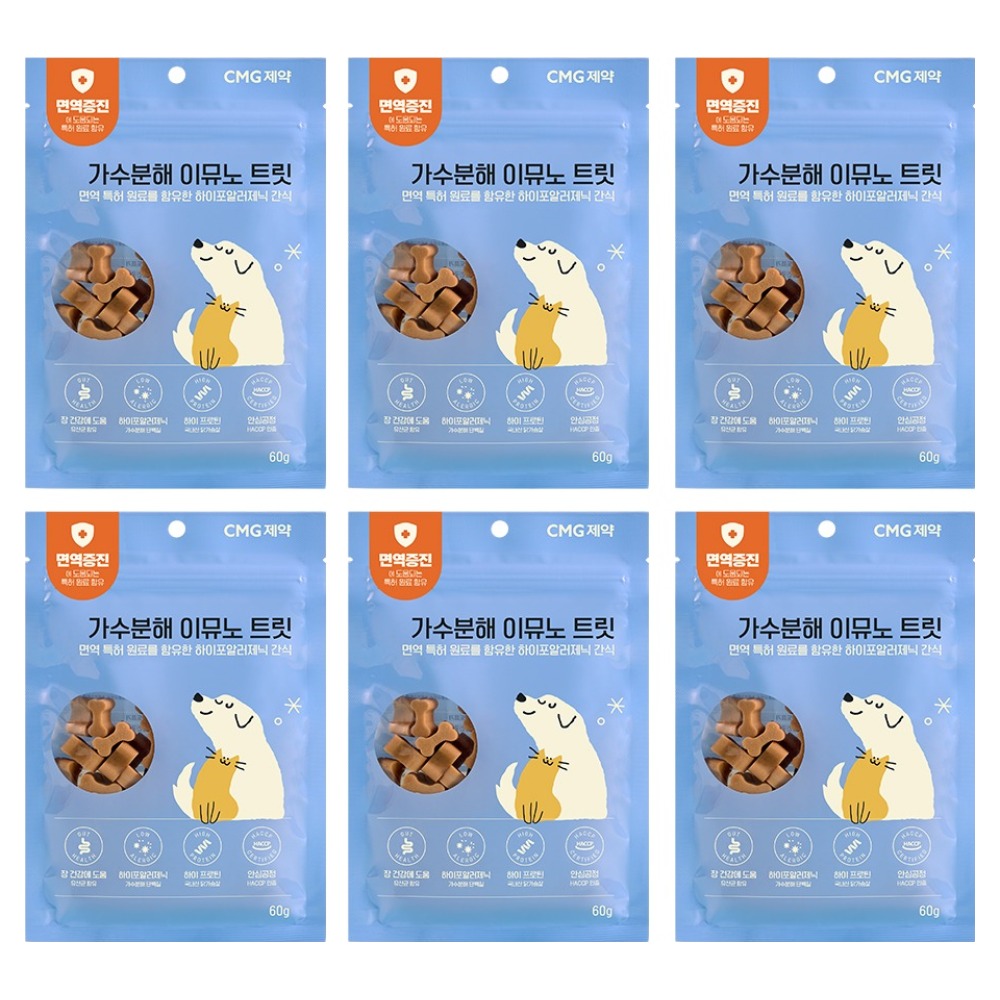 씨엠지제약 강아지 가수분해 이뮤노 트릿, 6개, 60g, 닭고기맛 20,100원