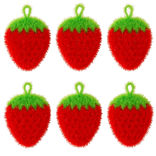 생활클릭 거품 잘 나는 아크릴 수세미 5+1 업소용 도톰한 주방수세미 손뜨게수세미 딸기수세미 핸드메이드 친환경수세미, 6개, 1세트 8,900원