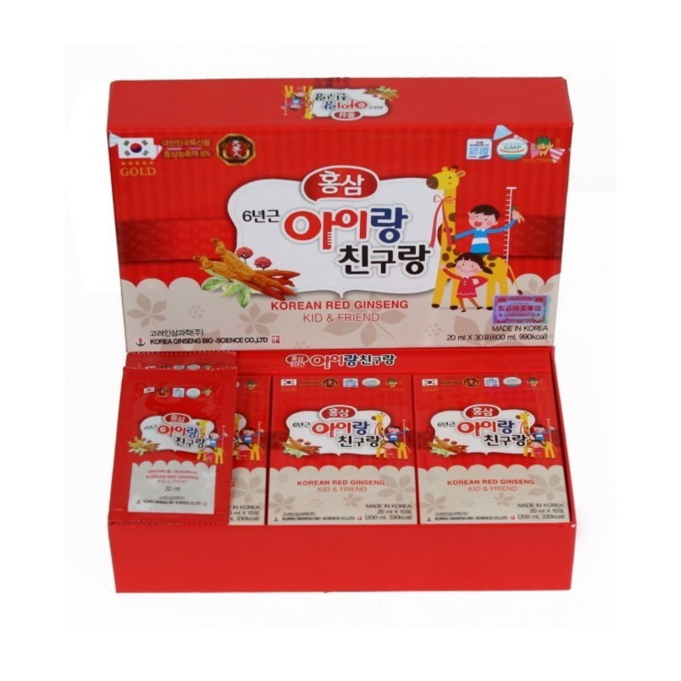 6년근 홍삼 아이랑 친구랑 20ml 30포 어린이 홍삼 면역력 성장 쑥쑥 키즈 KOREAN RED GINSENG KID & FRIEND, 20ml, 30개 30,190원