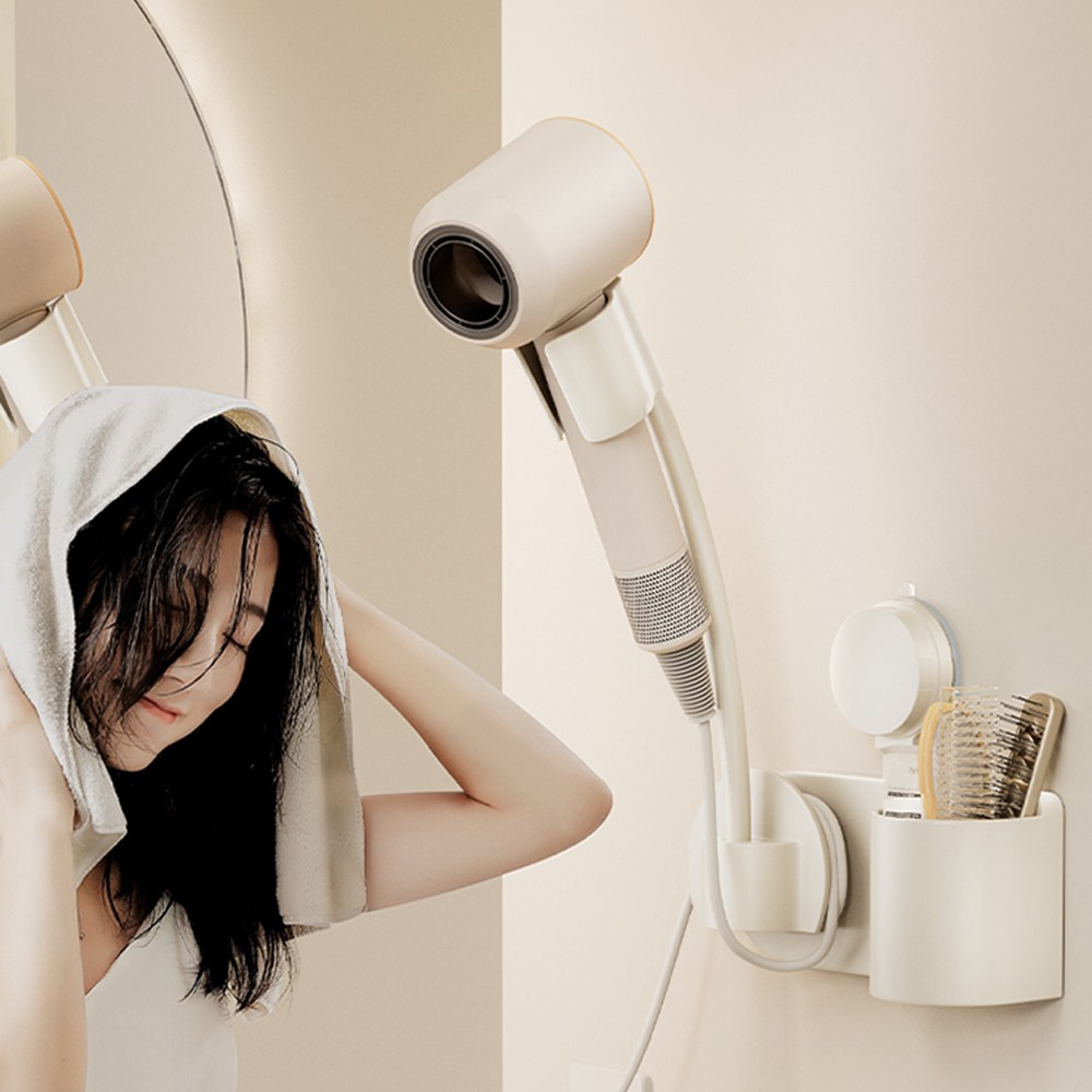 Mosashoe 드라이기 거치대 수납형 강력접착 무타공 헤어드라이기 거치대 각도조절 마그네틱 노즐 홀더, 살구색-수납형, 1개 18,800원