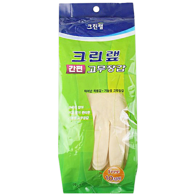 크린랩 간편고무장갑, 하얀색, 중(M), 10개 12,000원