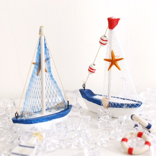 그물망 돛단배 1P-여름 장식 다양한 색상 미니 요트 보트 배 모형 철재 여름데코 바다장식 인테리어 소품 7,840원