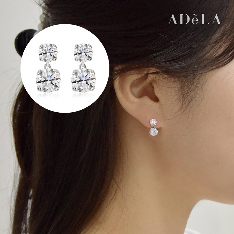 [아델라주얼리]모이사나이트 엑설런트등급 정품 GRA 보증서 제공 귀걸이 1캐럿 10부, 0.5캐럿 5부 데일리 다이아 솔리드 드롭 77,940원