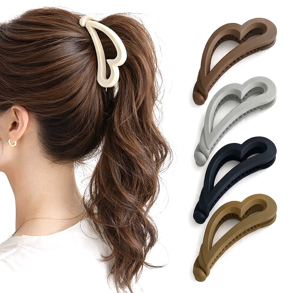 딥톡 러블리 하트라인 포니테일 집게핀 25DT1061 5p 7,900원