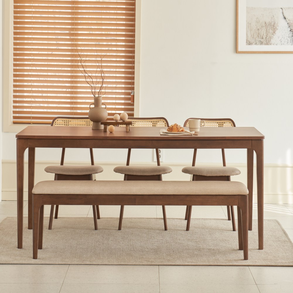 모던하우스분당점 글렌 테이블 1800 월넛 세트 글렌체어 3, 벤치 1 1,025,000원