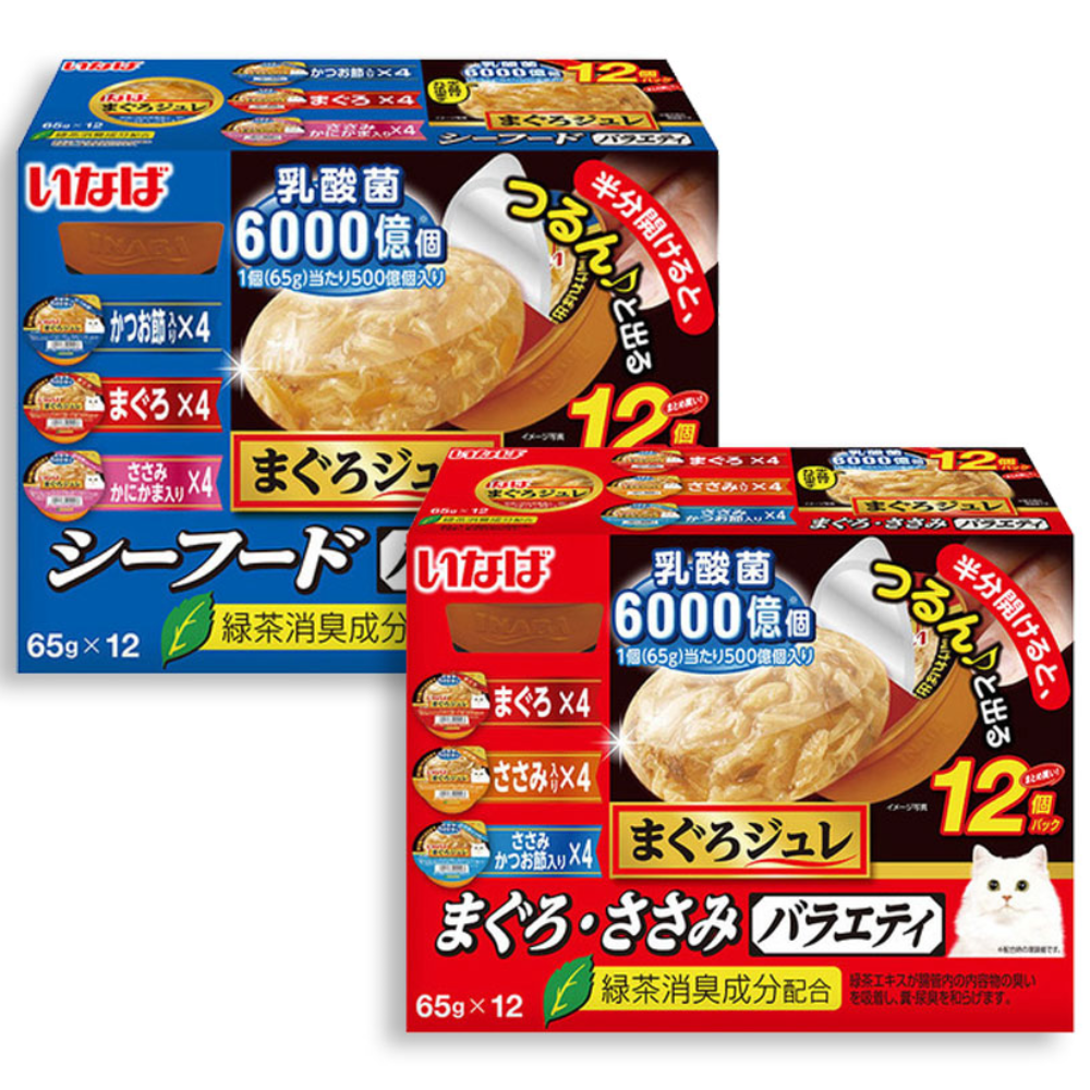 이나바 마구로쥬레 참치&닭가슴살 버라이어티+씨푸드 버라이어티 2팩 세트, 현재가 32,500원