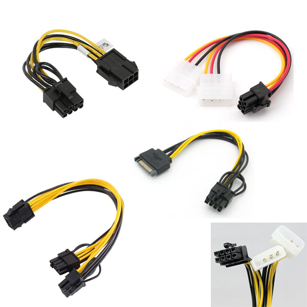 그래픽카드 6핀/8핀 보조전원 케이블 VGA 6P/8P 전원 IDE4핀전원 SATA파워전원 그래픽카드 8핀(6P+2P) 전원 단자 PCI-E 6핀 8핀 2,490원