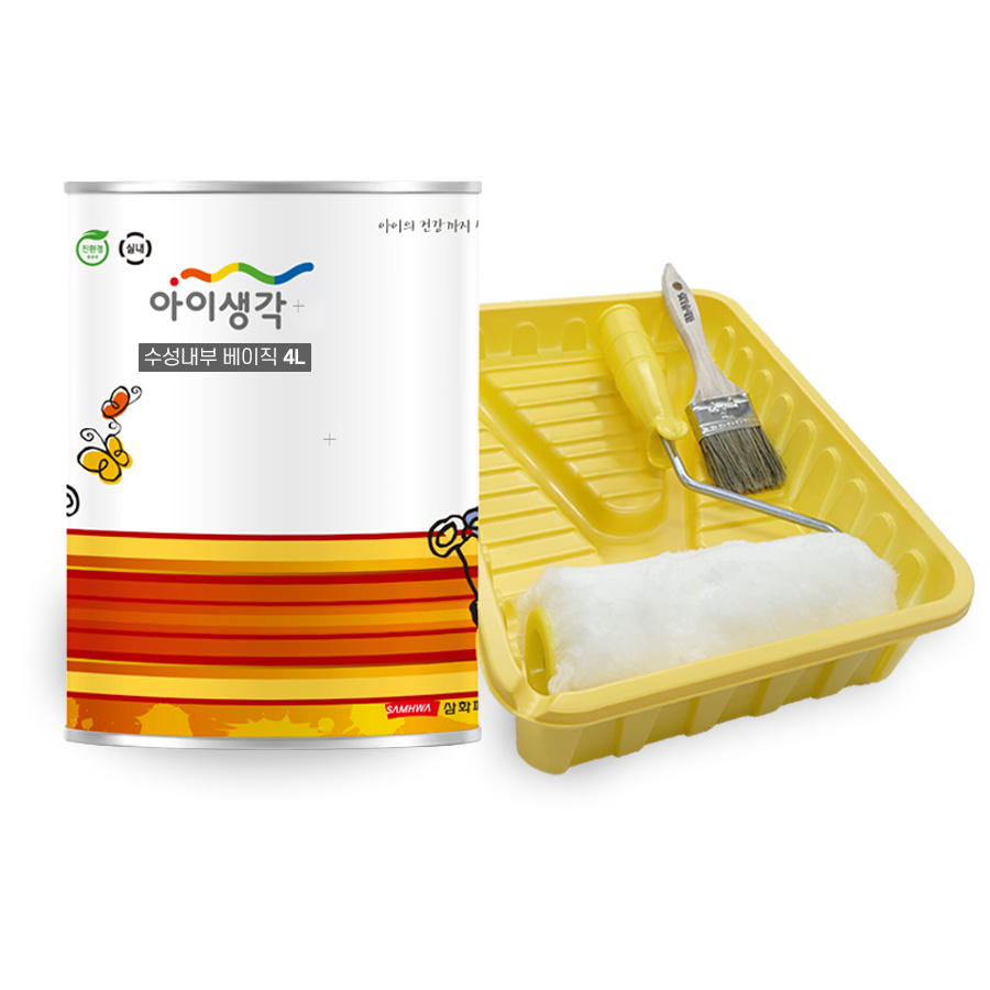 삼화페인트 아이생각 친환경 페인트 벽지 수성 내부 롤러7인치 붓 트레이세트 34,900원