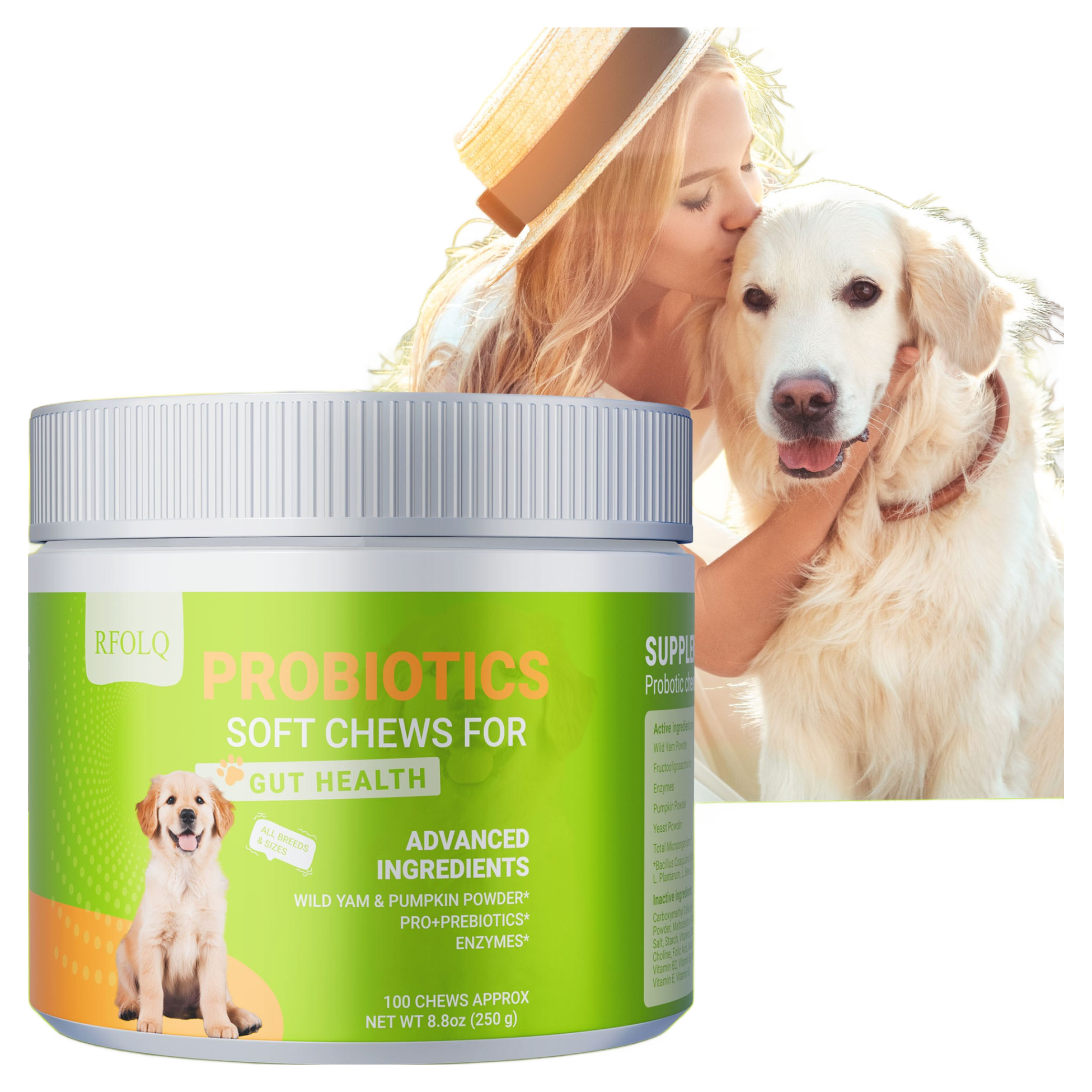 호박과 효모 분말을 함유한 소화 효소 함유 - 강아지 장 건강, 소화, 면역력, 효모 균형, 피부 가려움, 알레르기 완화에 효과적인 프로바이오틱스 45,320원