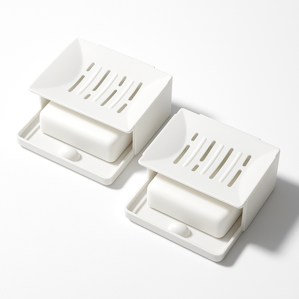 엘루모 물빠짐 욕실 무타공 비누받침대, 2개, 화이트 16,800원
