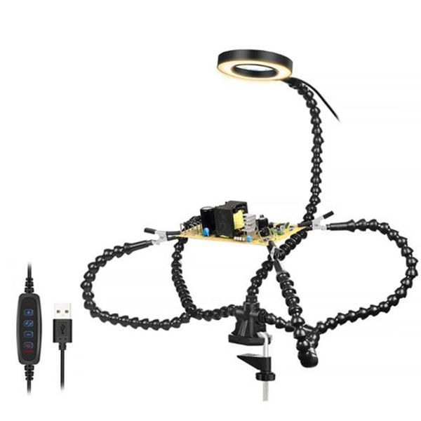 작업용 확대경 탁상용 스탠드 조명 led 확대경 플렉서블 거치대 거미손 작업대 다용도 고정형 클램프 43,540원