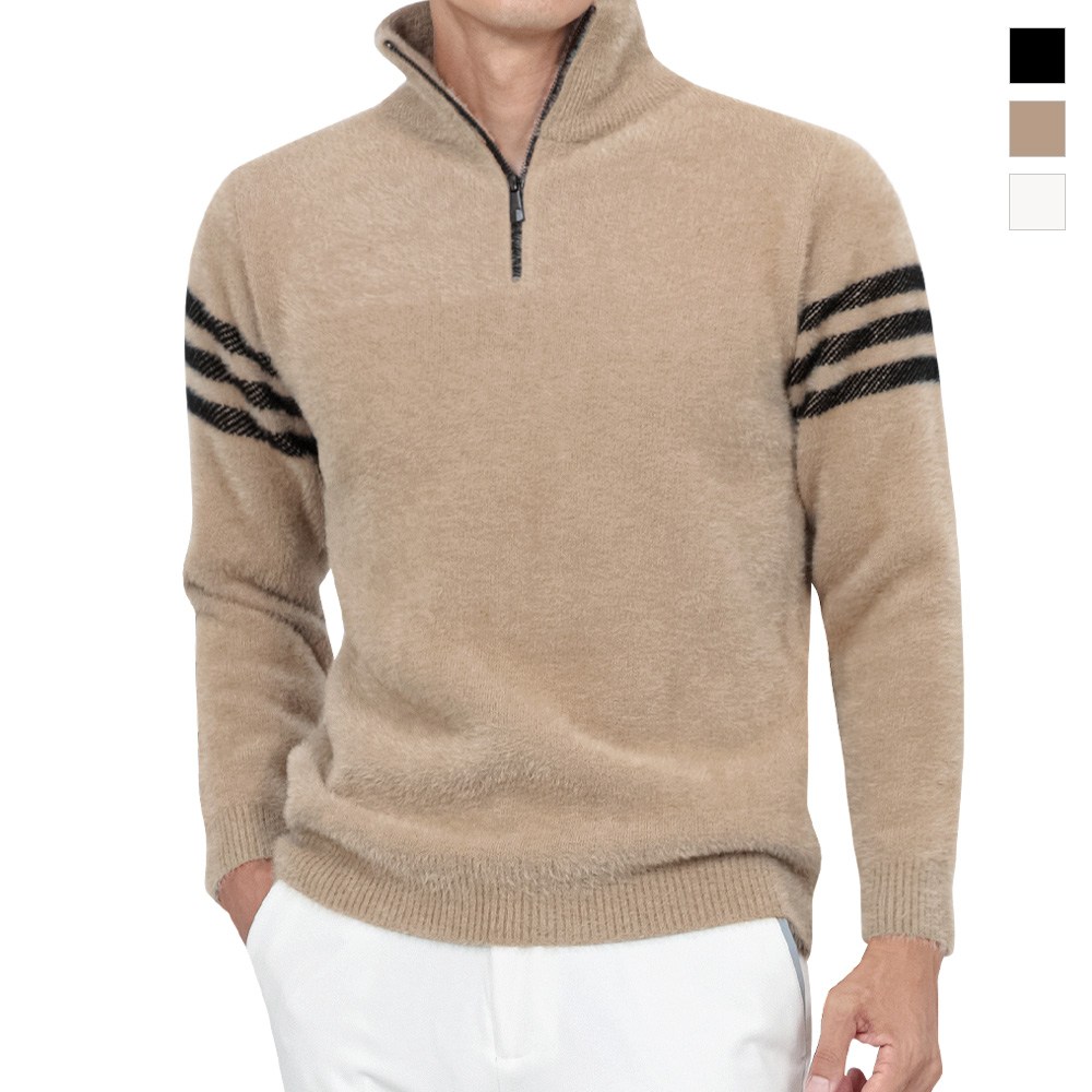 제로골프 남성 골프 니트티셔츠 반집업 니트 삼선 하프집업 간절기 골프복 긴팔티 보온 기모티셔츠 31,900원