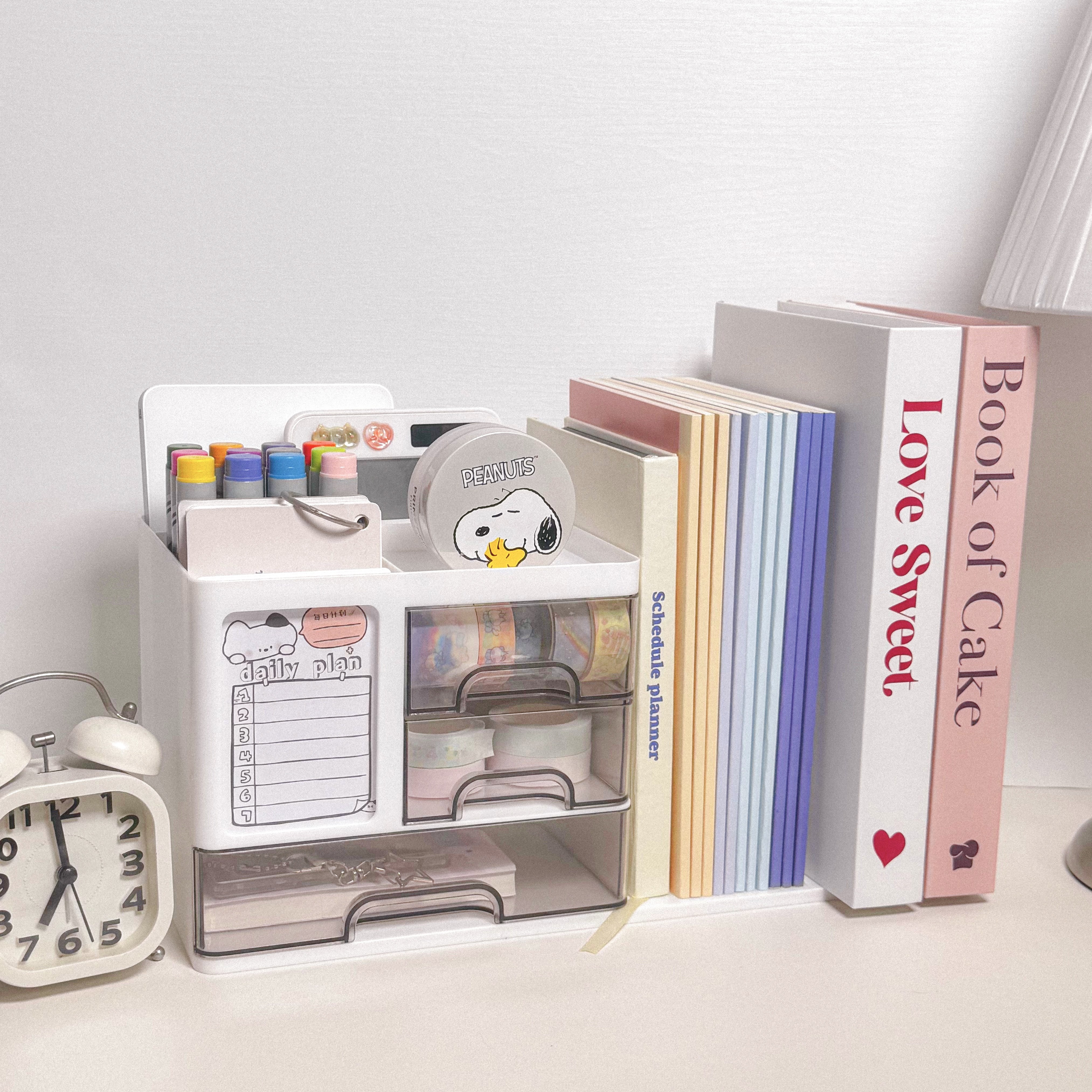 로미픽 공간절약 책상 책꽂이 정리함 수납 서랍, 화이트, 1개 19,900원