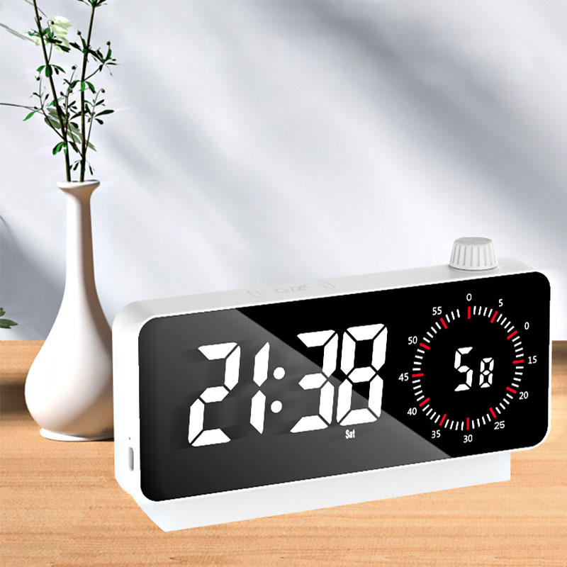 Uinox 무소음 미러클락 디지털 거울 알람시계 LED 디스플레이 조정 가능한 밝기 온습도 알람시계 탁상시계 22,800원