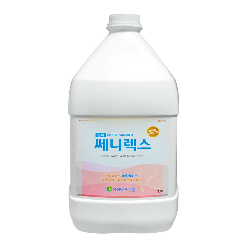 쎄니렉스 3.8L 물비누 거품비누 액상비누 잔향없는 손세정제 핸드워시 폼솝 핸드솝 병원 의료용 식품공장 급식실 식당 업소용 대용량 리필, 3.8L, 1개 36,500원