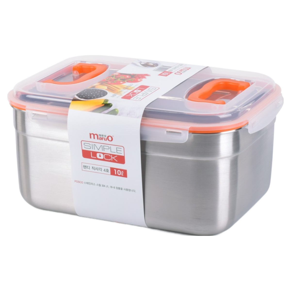 마루오 심플락 국산 스테인리스 밀폐용기 김치통 핸디 직사각 4호 10L, 2개, 본품 89,900원